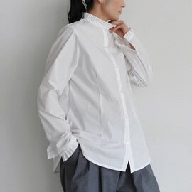 ichi｜【 ONLINE 限定 】Stand Tuck Frill Shirt