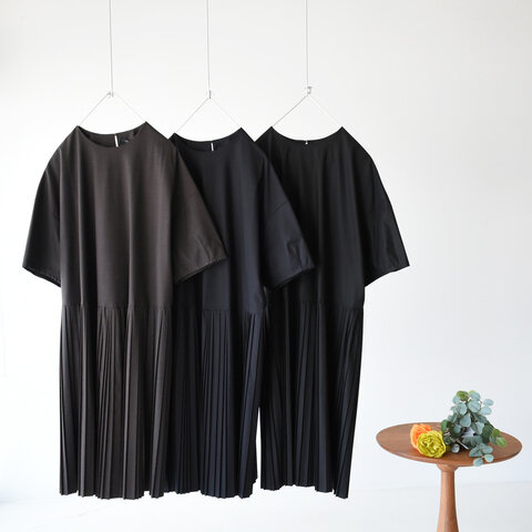 mizuiro ind|プリーツワイドワンピース pleats wide one-piece ワイドシルエット 切り替えワンピース 1-259047 ミズイロインド