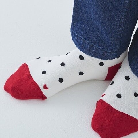 PONT DE CHALONS|<クリスマスギフトにおすすめ>【日本製】シルク混ドットジャガードソックス