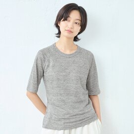TOKYO BASIC|プレミアムリネン100%五分袖ラグランTシャツ|リネン 半袖Tシャツ