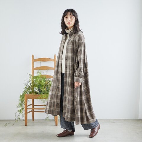 TUTIE.|スーピマコットンツイルチェック起毛ワンピース