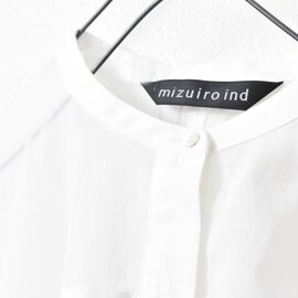 mizuiro ind｜シアーボイルミックス スタンドカラーワイドシャツ 2-230057-mt