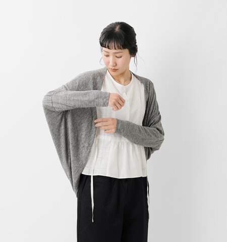 TRAVAIL MANUEL|リネン 天竺 ボレロ カーディガン 2013-mn