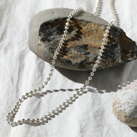 MANANAS|モダンで大人上品 Facet Ball Chain Necklace 45cm 60cm kurashisha
