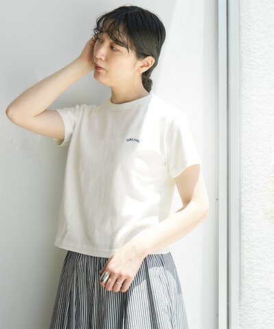 ORCIVAL|ORCIVAL(オーチバル/オーシバル) EMBROIDERY SHORT SLEEVE T-SHIRT 刺繍ロゴ 半袖Tシャツ or-c0519tsb