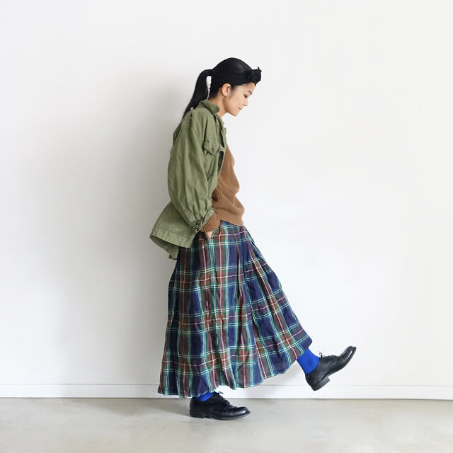 Model 158cm、Navy 着用