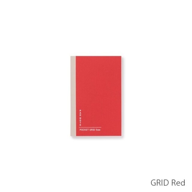 PAD NOTE POCKET GRID（本文が方眼）/Red