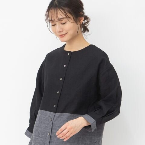 TUTIE.|リネンパネルバイカラー2WAYブラウス