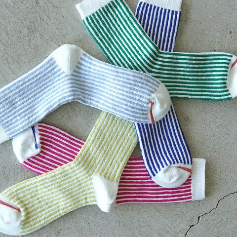 ROTOTO|ストライプソックス 靴下 クルー丈 VERTICAL STRIPE SOCKS R1586 ロトト ギフト プレゼント 父の日