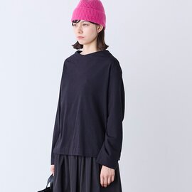 Cion|コットンスタンドボートネックカットソー 長袖・19-24255