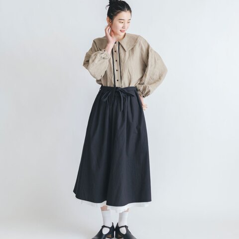 MAGALI|ホースクロスコットン レイヤード スカート【SALE】