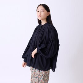 utilite|ビスコースコットン ギャザーブラウス