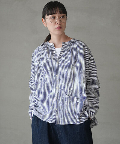 grin|【SALE 30%OFF】ブロード2wayアンブレラシャツ レディース トップス ブラウス プルオーバー 前後着用可 8255t-019