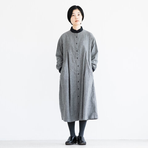 TUTIE.|綿麻TOP杢シャギー起毛ショルダータックワンピース