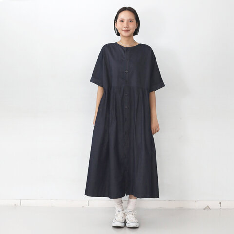 UNIVERSAL TISSU|前後どちらを前にしても着られる2WAY仕様 5.4ozデニム 2WAYノーカラーワンピース kurashisha