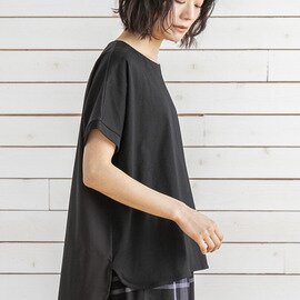 ATELIER EQUAL style|TCハイゲージ天竺切替プルオーバー/綿・ポリエステル・コットン・異素材切替・半袖Tシャツ