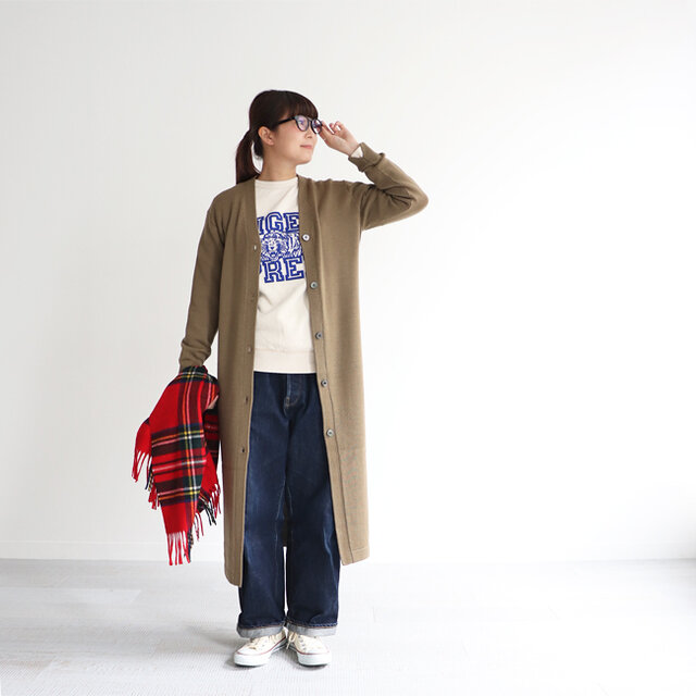 カーキベージュ / 1 着用、モデル身長:162cm
