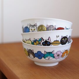 KUTANI SEAL|ネコ・ジェラシー 中鉢 お茶碗 テーブルウェア 猫 グッズ 動物 九谷焼 食器 食卓雑貨 磁器 ギフト プレゼント NJ-46 NJ-47 NJ-48 クタニシール