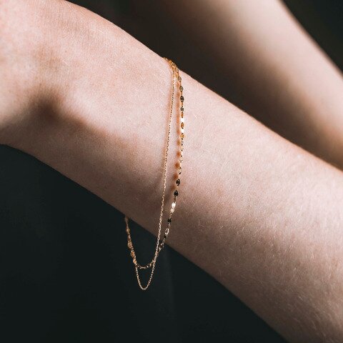 les bon bon|2 tone bracelet ブレスレット 10金 チェーン