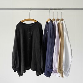 NARU|2WAY ダブルガーゼワイドフレアブラウス シャツ 長袖 665811BF ナル