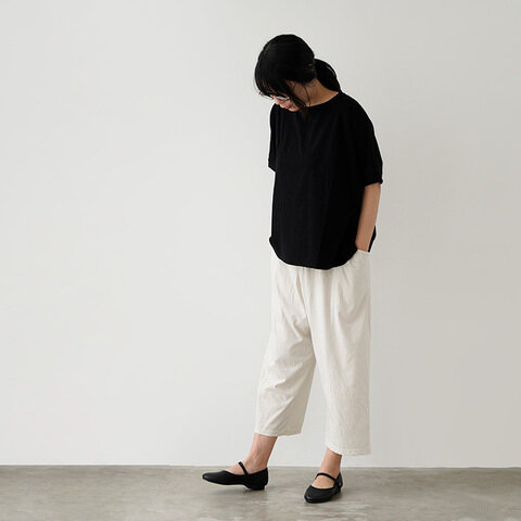 evam eva|エヴァムエヴァ cut&sew cropped pants カットソー クロップドパンツ E261C170 ボトムス パンツ