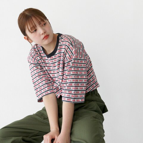 Luvourdays|半袖Tシャツ USフラッグ ジャカード US FLAG JQ LV-CT5106 ラブアワーデイズ