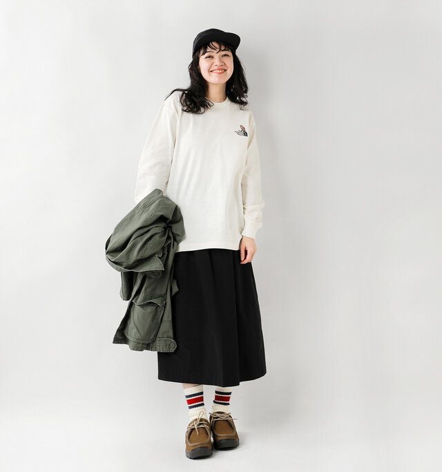 model saku:163cm / 43kg
color : white / size : M