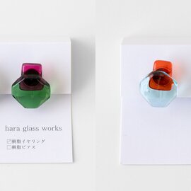 hara glass works｜ガラスのアクセサリー（○□）【ギフト】【ピアス】【イヤリング】