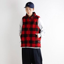 WILD THINGS|WILD THINGS ワイルドシングス WT26128AD フラッフィーチェックボアベスト FLUFFY CHECK BOA VEST