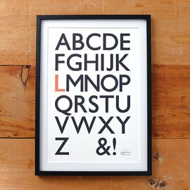 富ヶ谷レタープレス / TOMIGAYA Letterpress ABCポスター Lサイズ フレーム付き