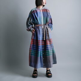 ENGINEERED GARMENTS|コットン ビッグプレイドチェック バンドカラー ペインタードレス “Banded Painter Dress” sw564