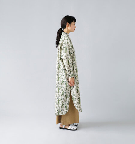 atelier naruse｜デヴォ社 プリントシリーズ botanical コットン ロング シャツ f02051-b