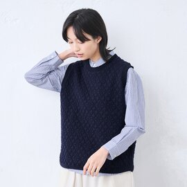 TOKYO BASIC|尾州幾何学柄リブ使いキルトベスト