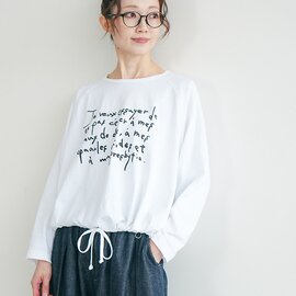 SOLAMONAT|パフ天竺 裾紐ラウンドプリントロンT レディース トップス ロゴ デザイン 長袖 sma-puf-himolt-koshi