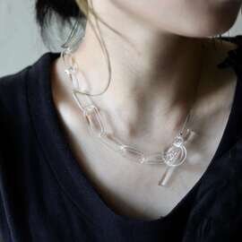 _cthruit|_cthruit oval_half (S) necklace ネックレス【Clear】
