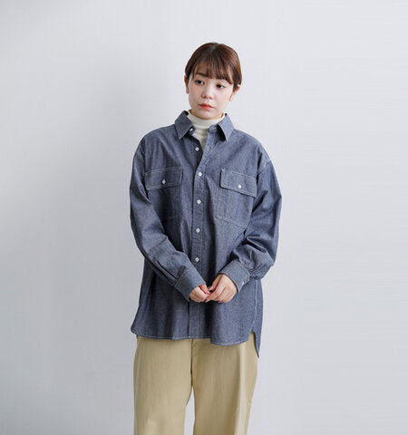 LENO|コットン 4.5oz ダンガリー ワークシャツ h2602-sh002