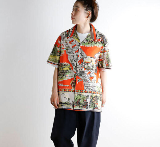 BINDU|BINDU ビンドゥー PIM7725-C3 ORNG HAWAIIAN SHIRTS ハワイアンシャツ California3 Orange