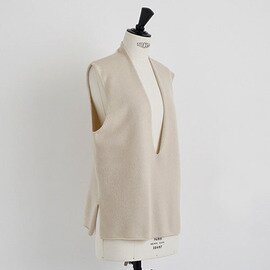 Mochi｜cashmere v-neck vest [off white]