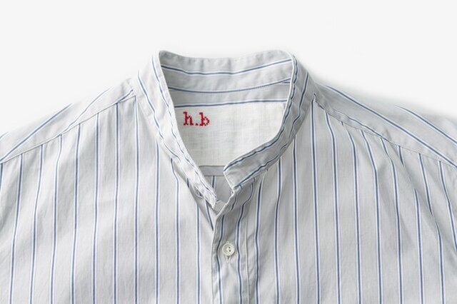 classico｜h.b スタンドカラーシャツ filroi cotton stripe【ユニセックス】