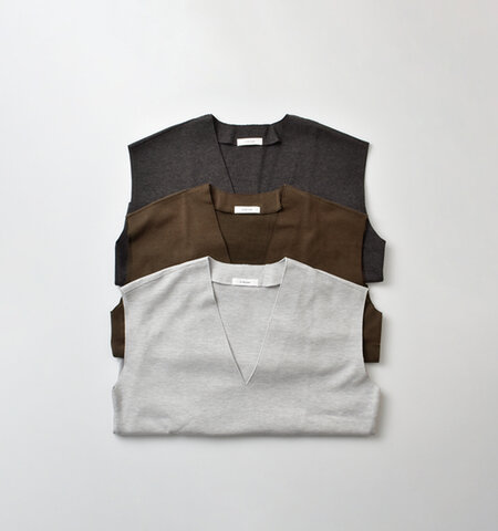 Le Melange|コクーン Vネック プルオーバー ベスト 8541701-nk