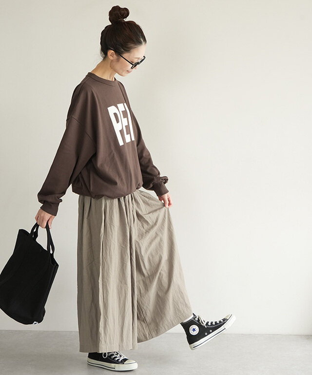 身長:164cm / カラー:66 グレージュ / 着用サイズ:M