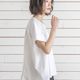 ATELIER EQUAL style|TCハイゲージ天竺切替プリーツプルオーバー/コットン・ポリエステル・プリーツ・半袖Tシャツ