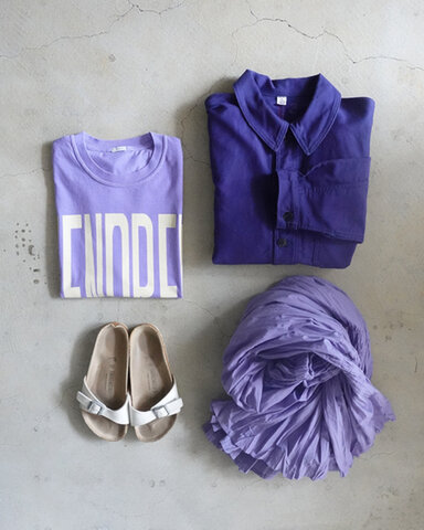 ichi|"VENDREDI / LAFIN" Pigment Over T Shirt