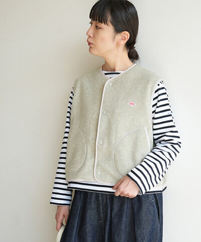DANTON|フリース カラーレスベスト WOMEN レディース dt-a0521