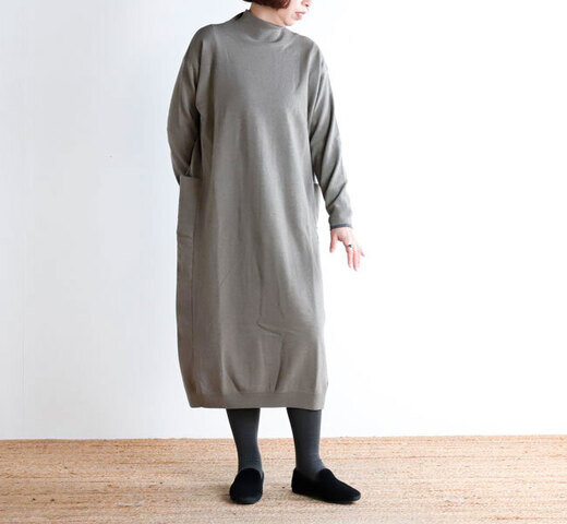 evam eva|evam eva エヴァムエヴァ E253K203 ウールタートルネック ワンピース wool turtleneck one-piece