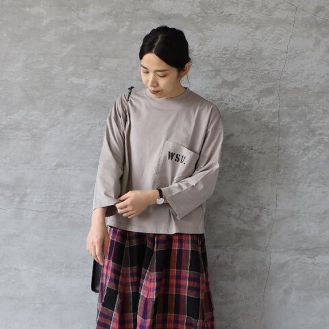BLUE LAKE MARKET|26/1BDTOP度詰天竺ベーシック前後プリントTee WSU