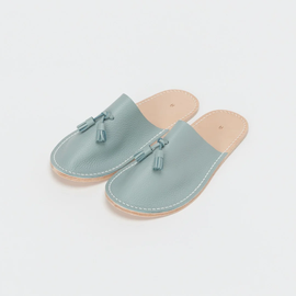 Hender Scheme｜leather slipper (blue gray) [ スリッパ ]