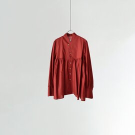 the last flower of the afternoon|コットン ファネルネック シャツ “静寂の欠片 Funnel neck shirt” tlf-126-sh003-la