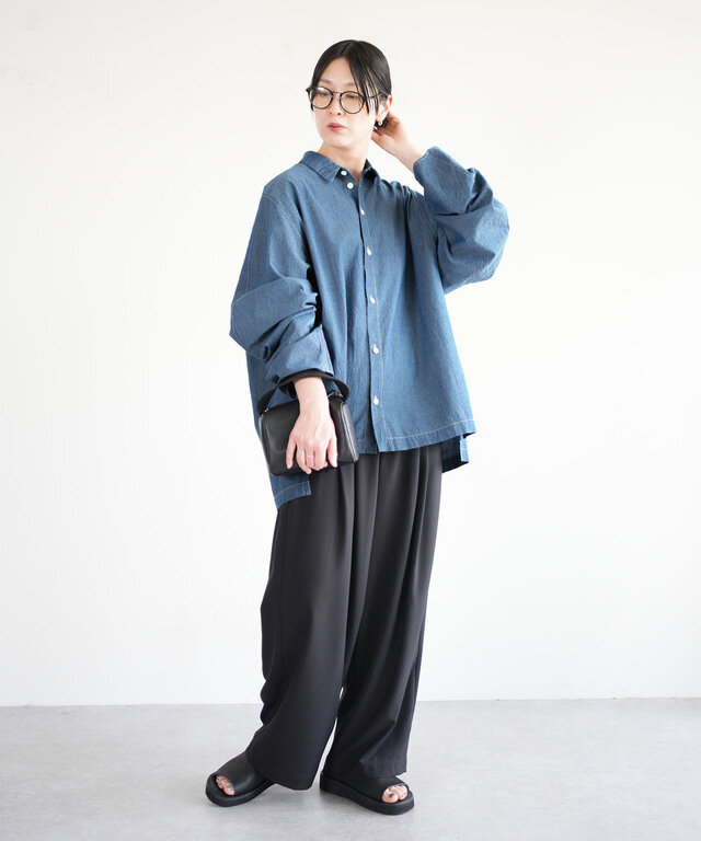 身長:165cm 着用カラー:61 Blue chambrey/着用サイズ:S