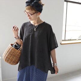 maison de soil|リネン・Vネック半袖プルオーバー(全2色)